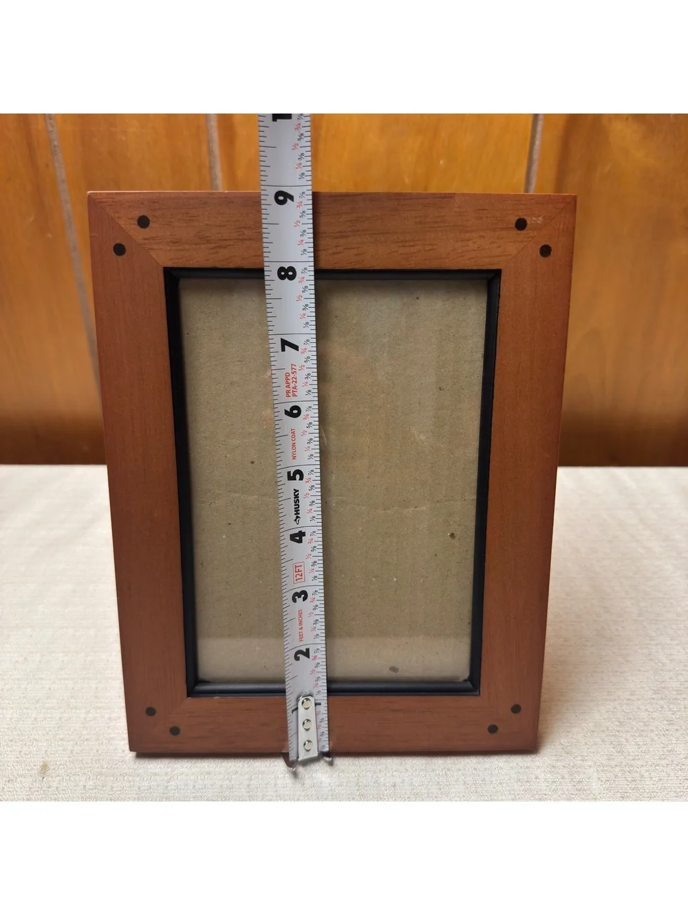 Fetco Shaker Wood 5x7 Picture Frame Brown Black Accent Tabletop Wall Frame